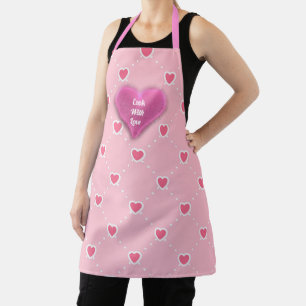 Pink Popular Heart Valentines Day Collection Apron