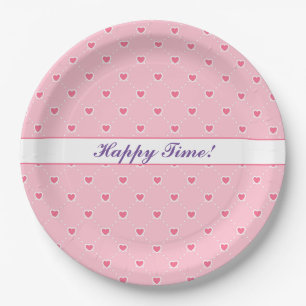 Pink Popular Heart Valentines Day Collection Paper Plate