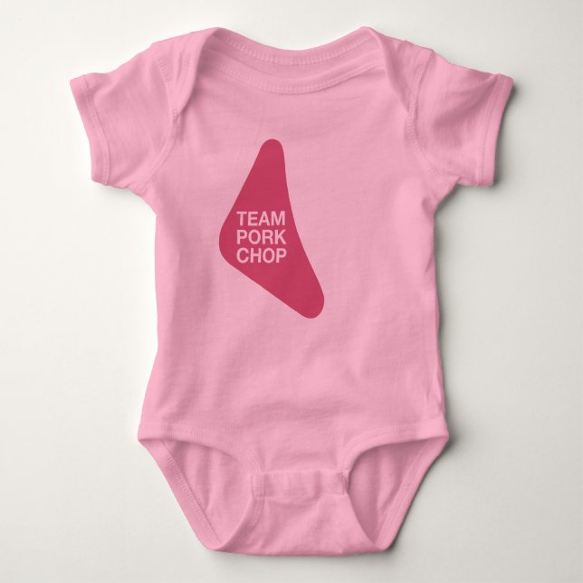 Pink Pork Chop Design Baby Bodysuit (Front)