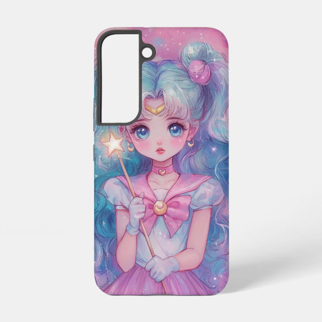 Pink Portal Glow Samsung Galaxy S22 Case (Back)