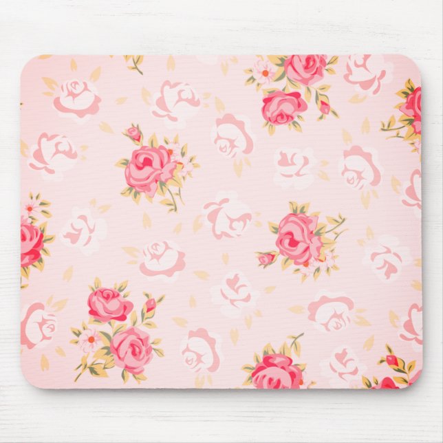 Pink Posies Mouse Pad (Front)
