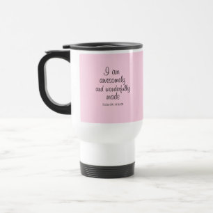 Pink Positive Biblical Affirmation Simple Travel Mug