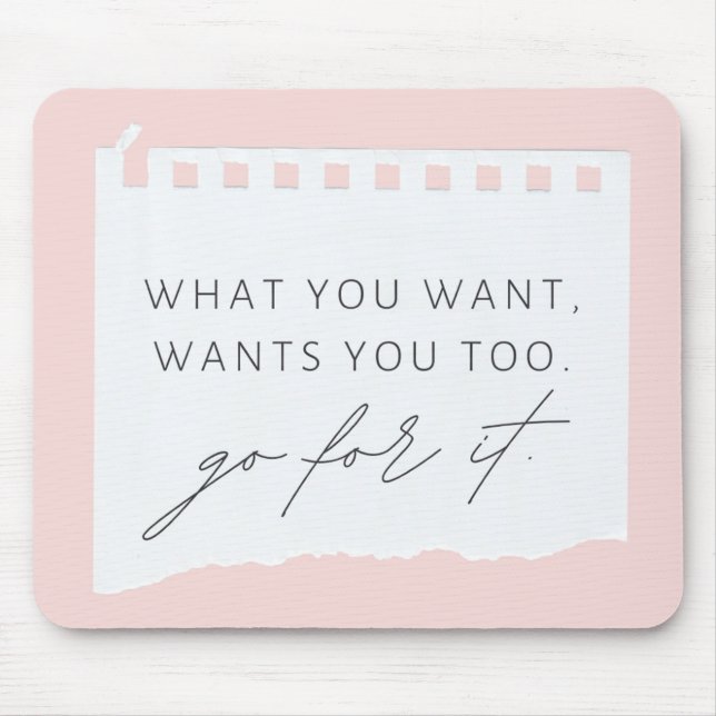 Pink Positive Inspirational Affirmation Mouse Pad  (Front)