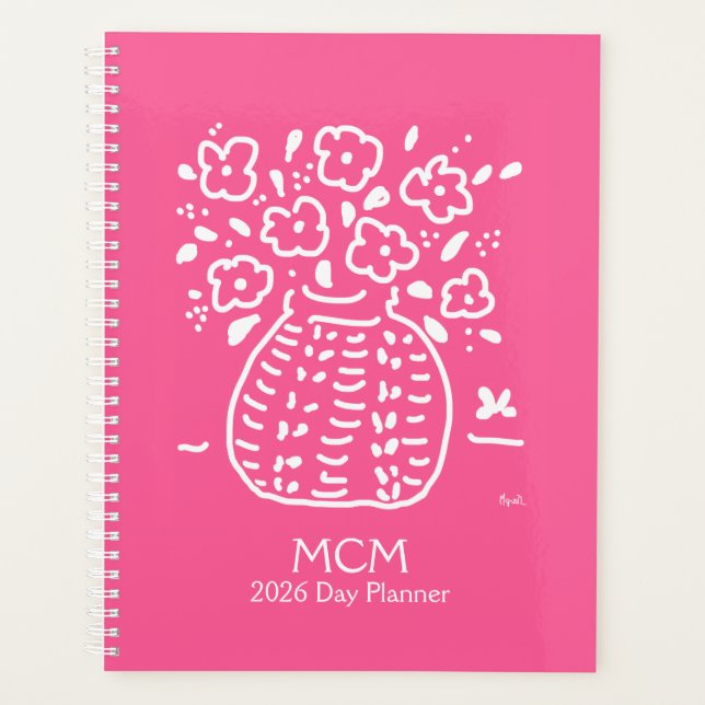 Pink Posy Vase Planner (Front)
