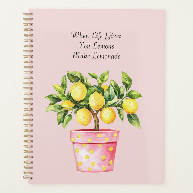 Pink Pot Yellow Lemon Plant Planner (Front)