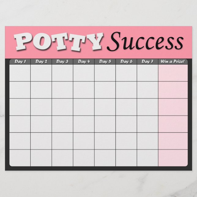 Pink Potty Training Success Charts (Front)
