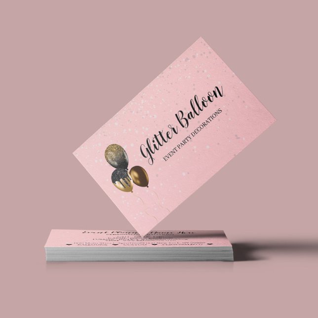 Pink Powder Decoration Event Planner Celebration Business Card (Creator Uploaded)