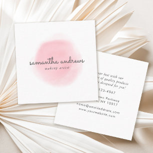 Pink Powder Puff Professional Makeup Artist Square Business Card