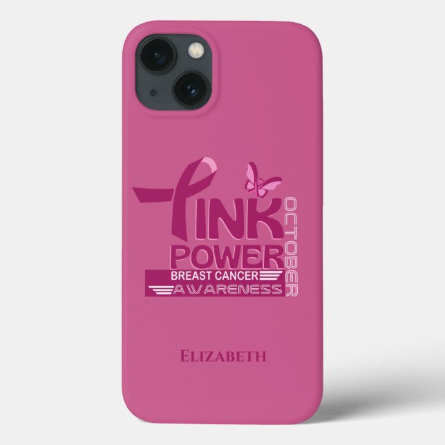 Pink Power-Breast Cancer Awareness Design Case-Mate iPhone Case (Back)