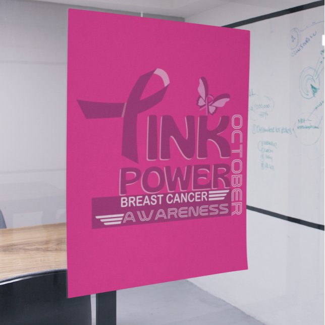 Pink Power-Breast Cancer Awareness Design Poster (Creator Uploaded)