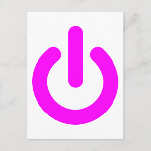 Pink Power On Switch Postcard
