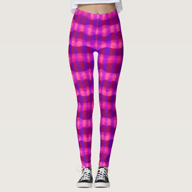 Pink Power Plaid Leggings (Front)