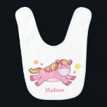 Pink Prancing Pony Personalised Bib<br><div class="desc">Adorable design features a sweet pink pony illustration and can be personalised with your child's name or text of your choice.</div>