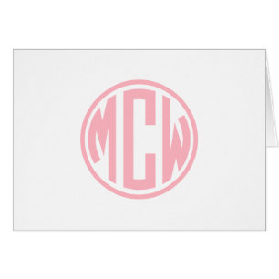 Pink Preppy Circle Monogram Font DIY BG