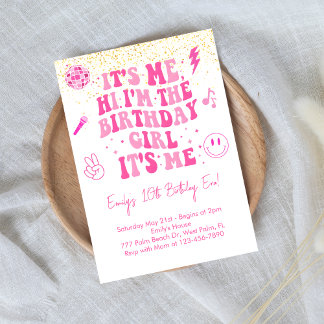 Pink Preppy In My Birthday Era Invitation