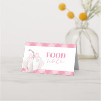 Pink Preppy Pumpkin Birthday Food Label Folded