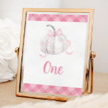 Pink Preppy Pumpkin Birthday Table Number Poster<br><div class="desc">Pink Preppy Pumpkin Birthday Table Number Poster</div>