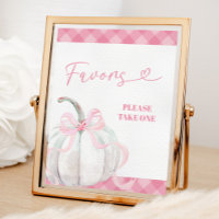 Pink Preppy Pumpkin Girl Birthday Favours Poster