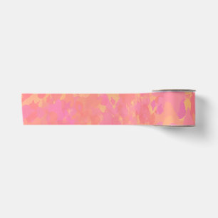 Pink Prerogative Painted Abstract Pattern Satin Ribbon