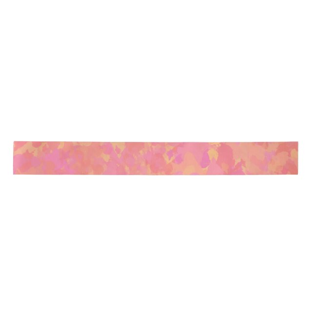 Pink Prerogative Painted Abstract Pattern Satin Ribbon (Front)