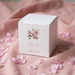 Pink pretty cherry blossom flower favour box