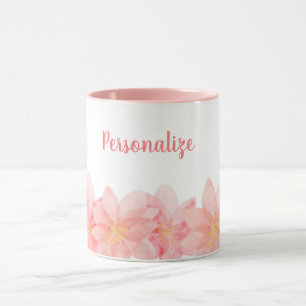 Pink Pretty & Girly Floral Personalized Coffee Mug