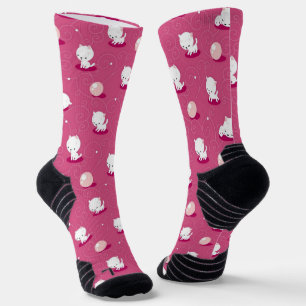 Pink Pretty Kitty Pattern Socks