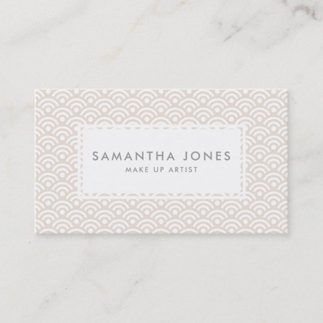 Pink Pretty Pattern Design Modern Make Up Artist Business Card (Front)