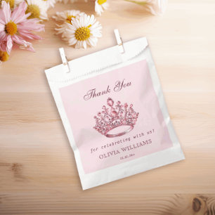 Pink Pretty Princess Crown Birthday Girl Favour Bags