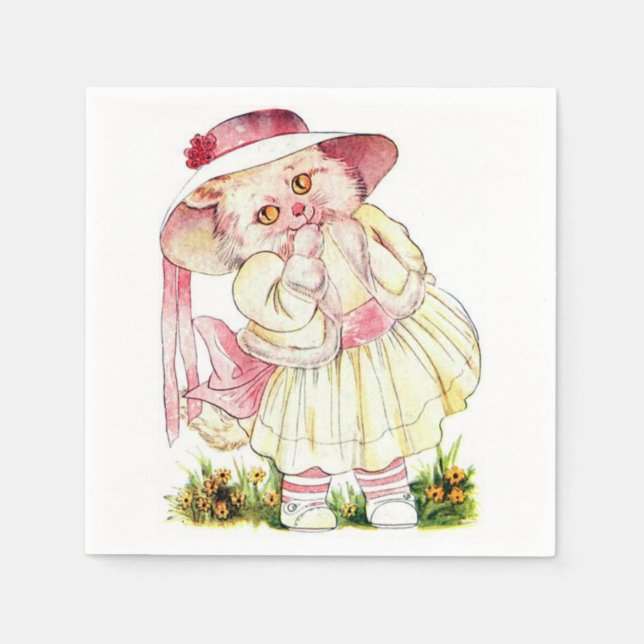 Pink Priceilla CAt Napkin (Front)