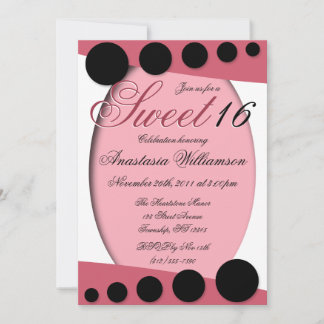 Pink Pride Sweet Sixteen Birthday Invitations