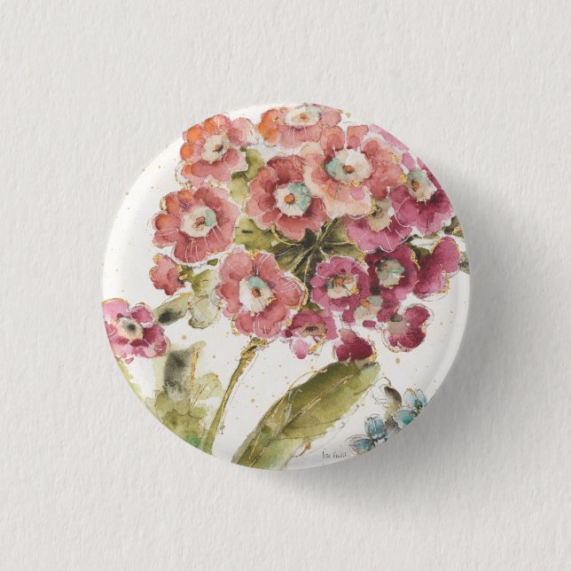 Pink Primrose 3 Cm Round Badge (Front)