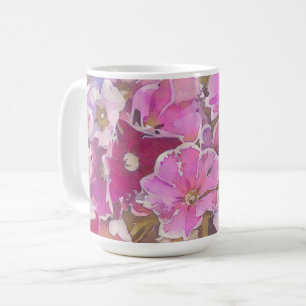 Pink Primrose Flower Floral Art Mug Cup