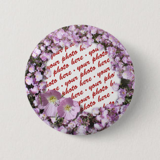 Pink Primrose Photo Frame 6 Cm Round Badge
