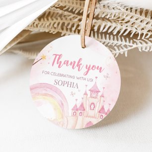 Pink Princess 4th Birthday Party Favour Tags