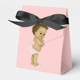 Pink Princess African American Baby Girl Shower Favour Box