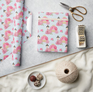 Pink Princess and Chariot Wrapping Paper