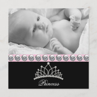Pink Princess Baby Birth Announcements