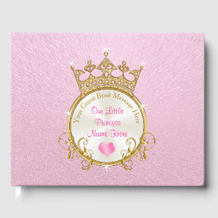 Pink Princess Baby Shower Guest Book PERSONALIZED