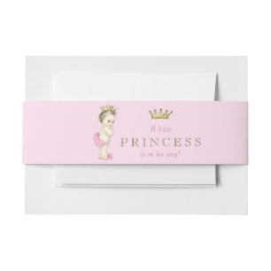 Pink Princess Baby Shower Invitation Belly Band