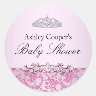 Pink Princess Baby Shower Sticker