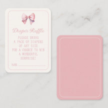 Pink Princess Bear Bow Diaper Raffle