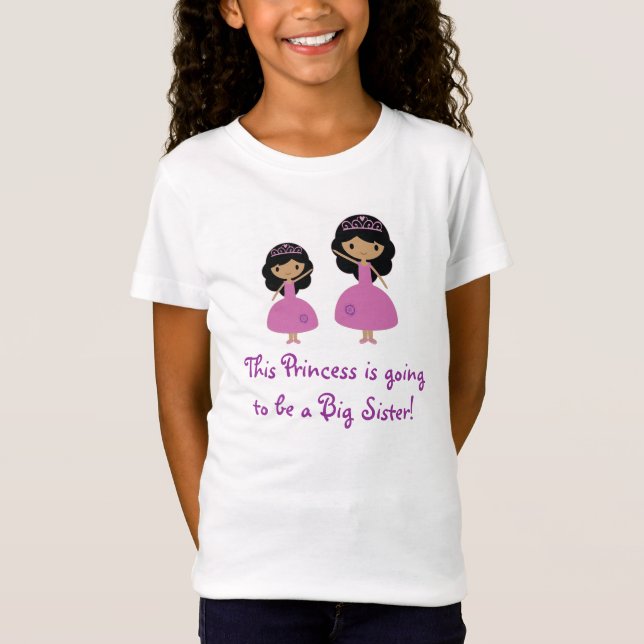 Pink Princess Big Sister - Dark Skin T-Shirt (Front)