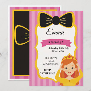 Pink Princess Birthday Invite zazzlemade