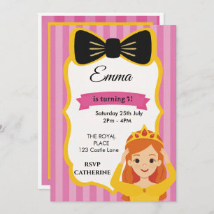 Pink Princess Birthday Invite   zazzlemade