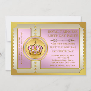 Pink Princess Birthday Party Invitation