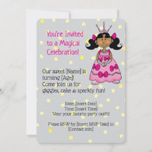 Pink Princess Birthday Party Invitation  