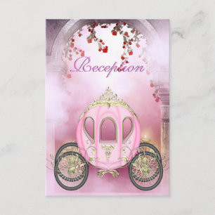 Pink Princess Carriage Enchanted Reception Card