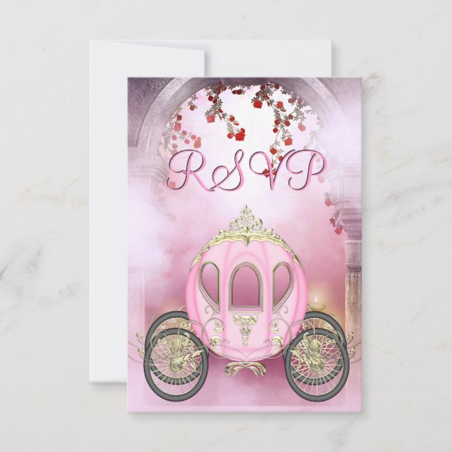 Pink Princess Carriage Enchanted RSVP (Front)