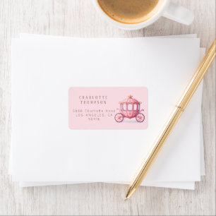 Pink Princess Carriage Return Address Labels